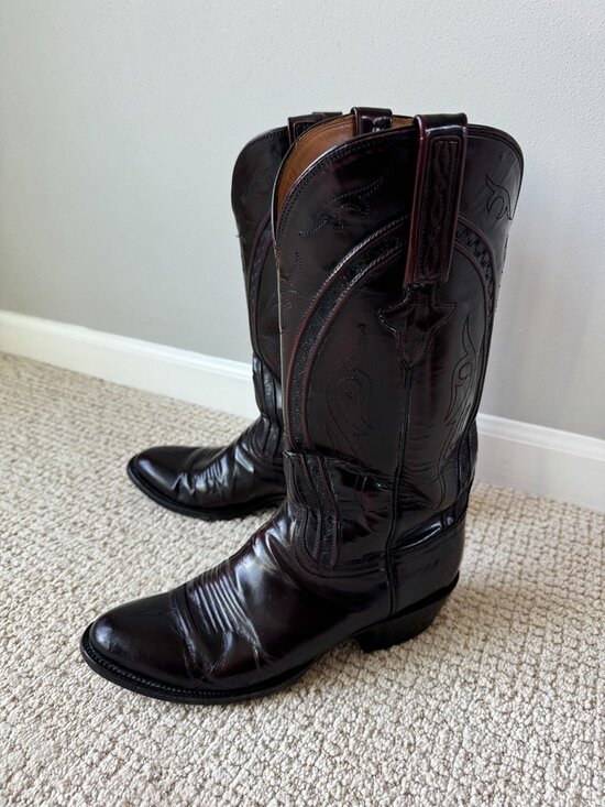 Lucchese Gavin Cowboy Boots, Black Cherry, Men\'s 8.5 main image 7